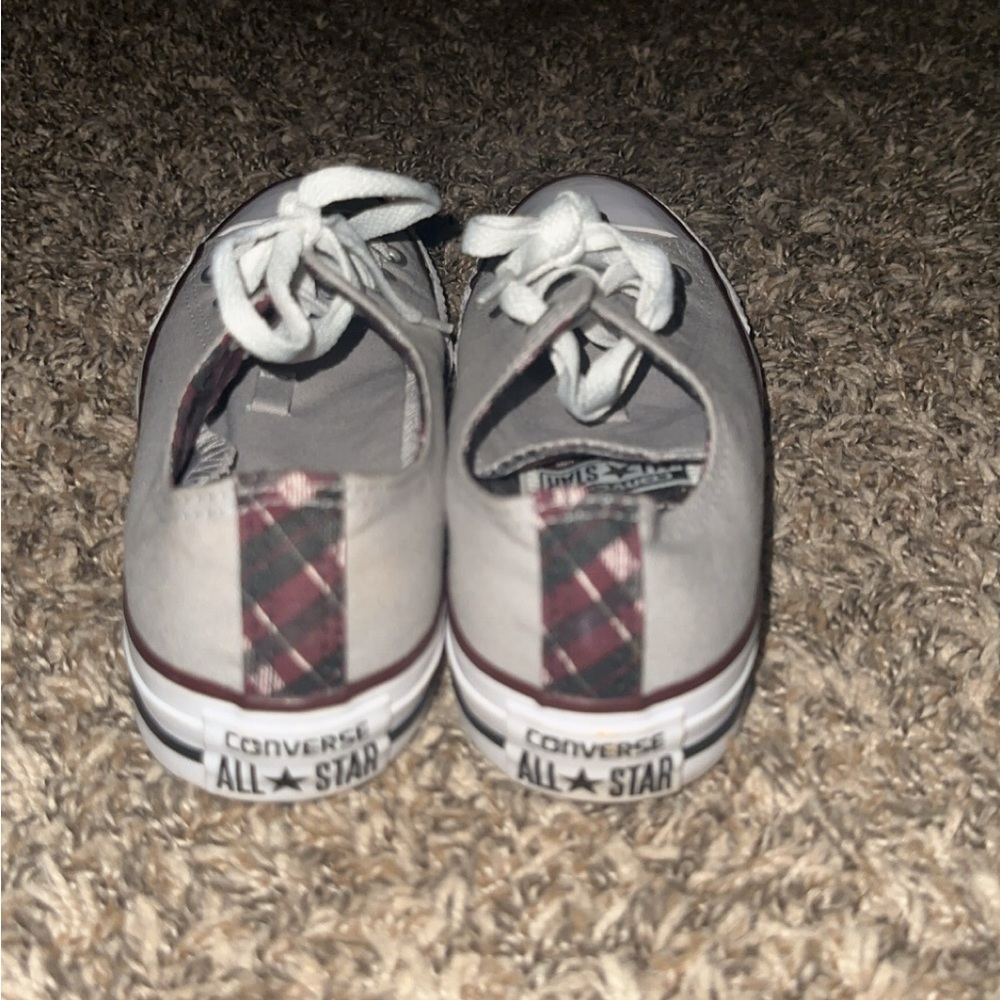 Converse Gray and Plaid Sneakers